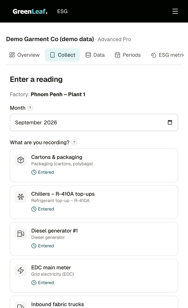 Collect screen on a phone